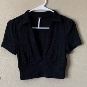 Free People black crop top